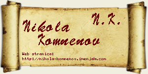 Nikola Komnenov vizit kartica